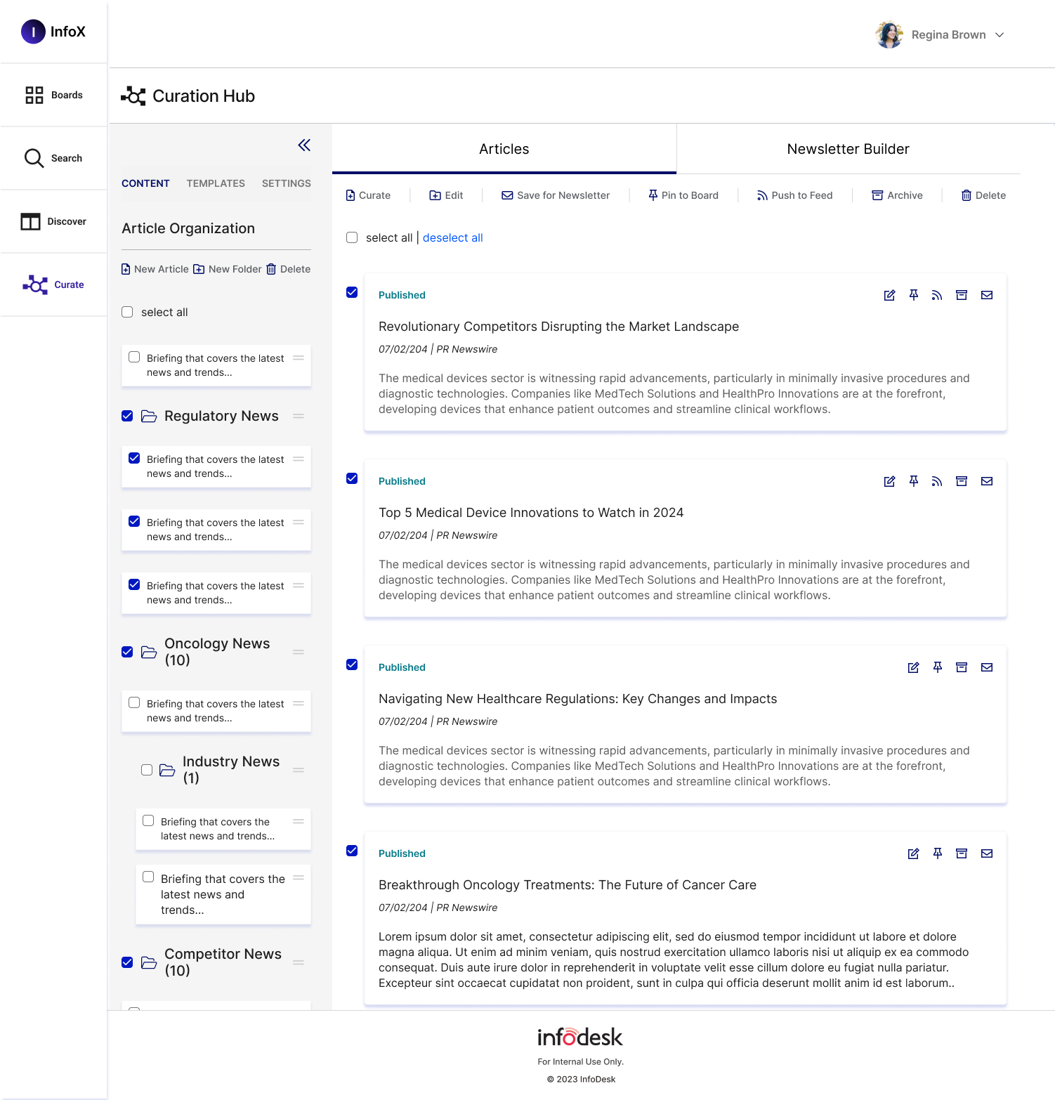 Personalized Curation Hub Screenshot